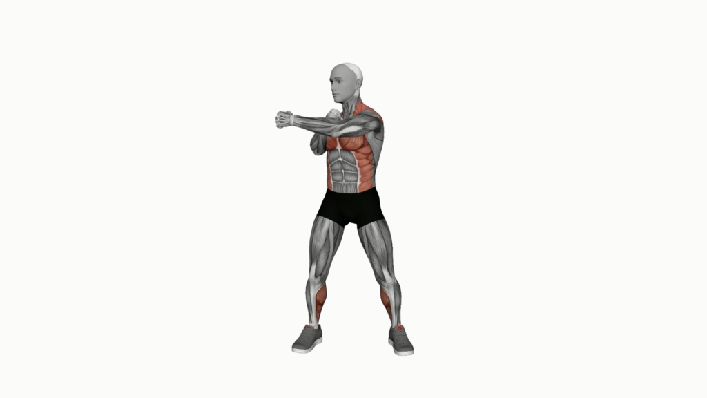 Beginner performing the Diagonal Punch Exercise with correct form and technique