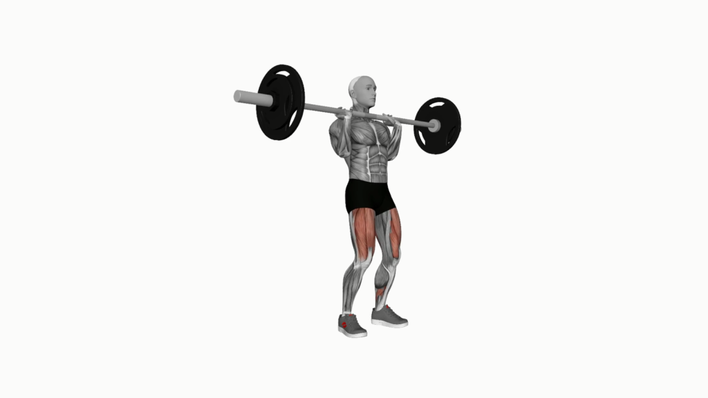 Person performing Barbell Clean Grip Front Squat with correct posture