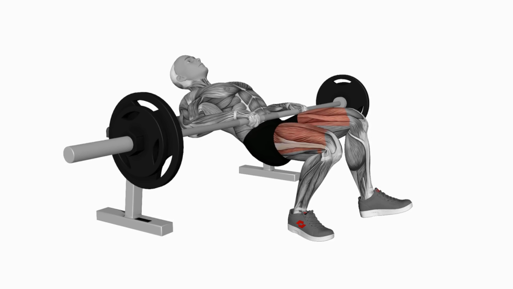 Beginner performing Barbell One Leg Hip Thrust with proper form and technique.