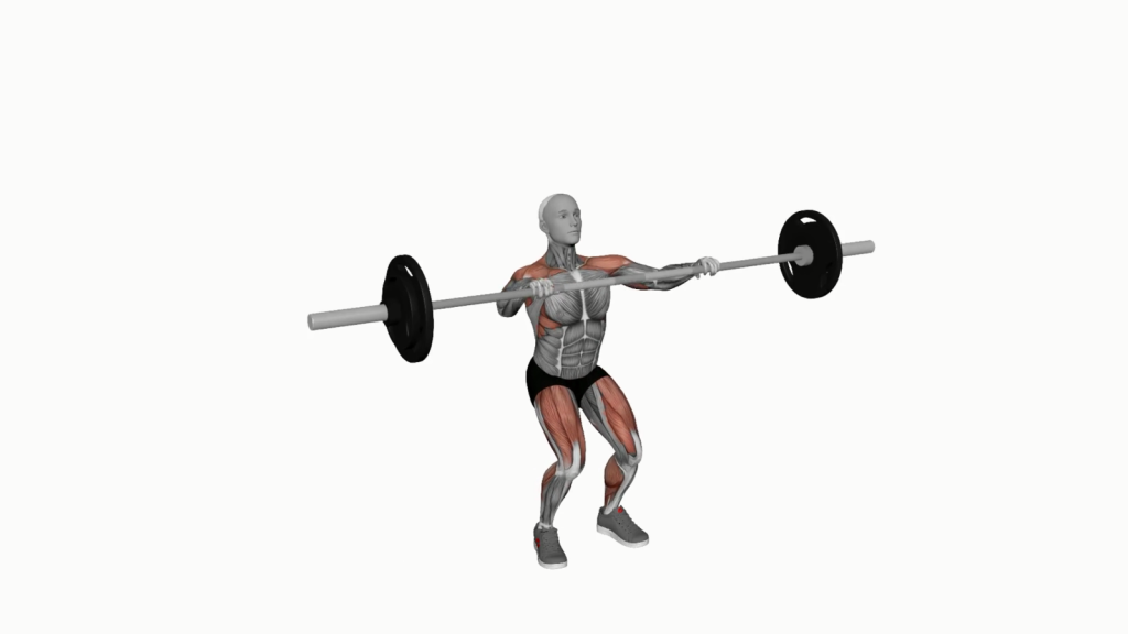 Beginner executing Barbell Power Snatch in a gym.