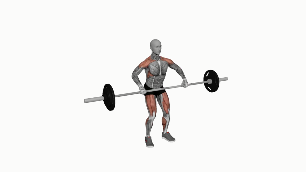 Beginner doing a barbell snatch in a gym