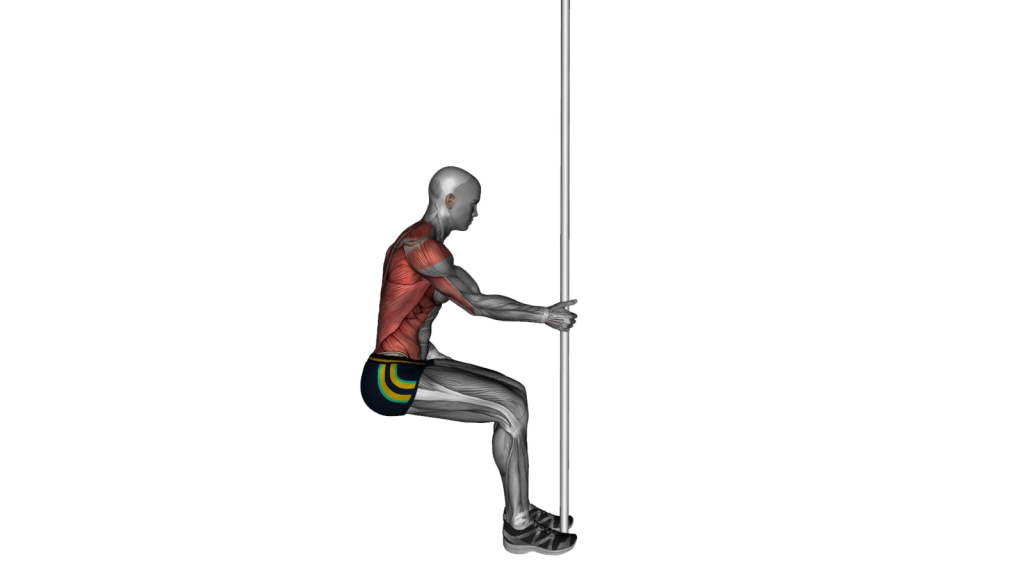 Illustration of a person performing the Fixed Bar Stretch Exercise with proper technique